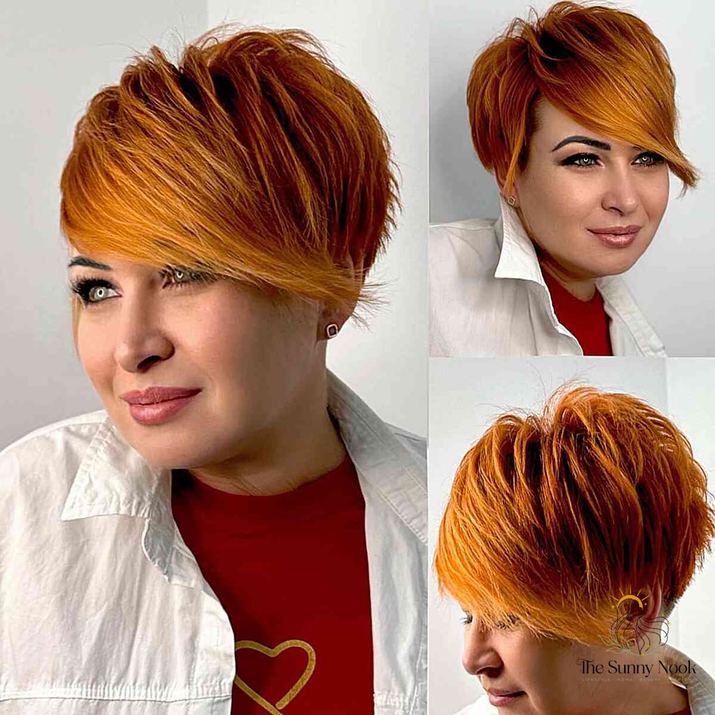 17 Gorgeous Short Hairstyles For Round Faces for Every Hair Type 16 Cute Choppy Pixie Cut with Long Bangs