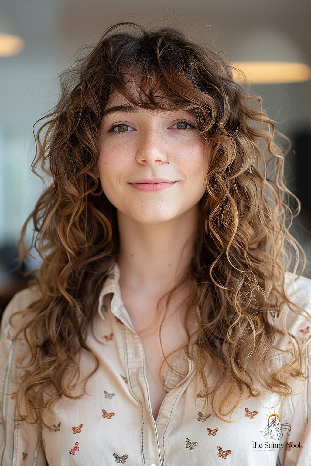 30 Elegant Hairstyles For Curly Hair We're Obsessed With Right Now 6 Cute Layered Curly Locks with Side Bangs