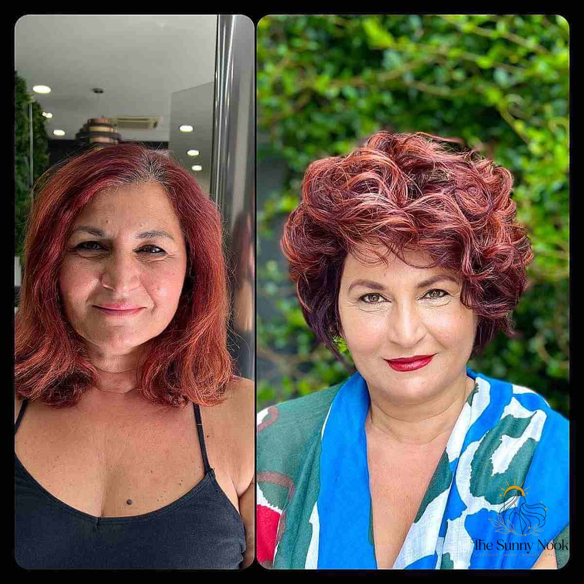 21 Cute Curly Hairstyles Updo to Transform Your Look Instantly 12 Dark Red Curled Bob for Older Women