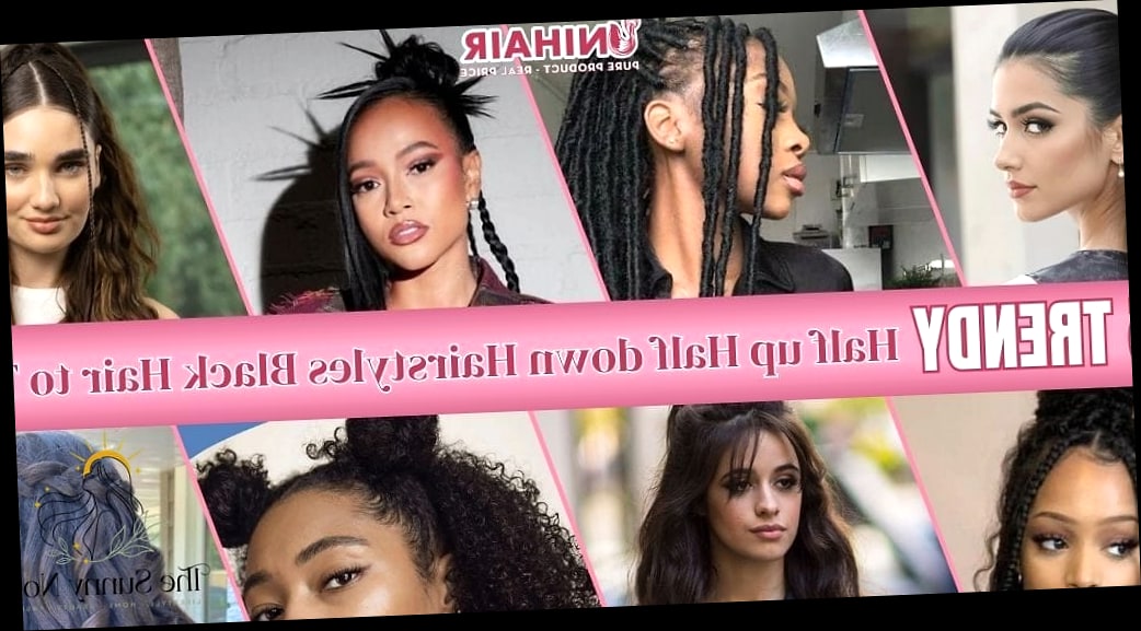 30 Half Up Half Down Hairstyles Short Hair to Show Your Stylist ASAP 4 Dark-Rooted Warm Brown Braids