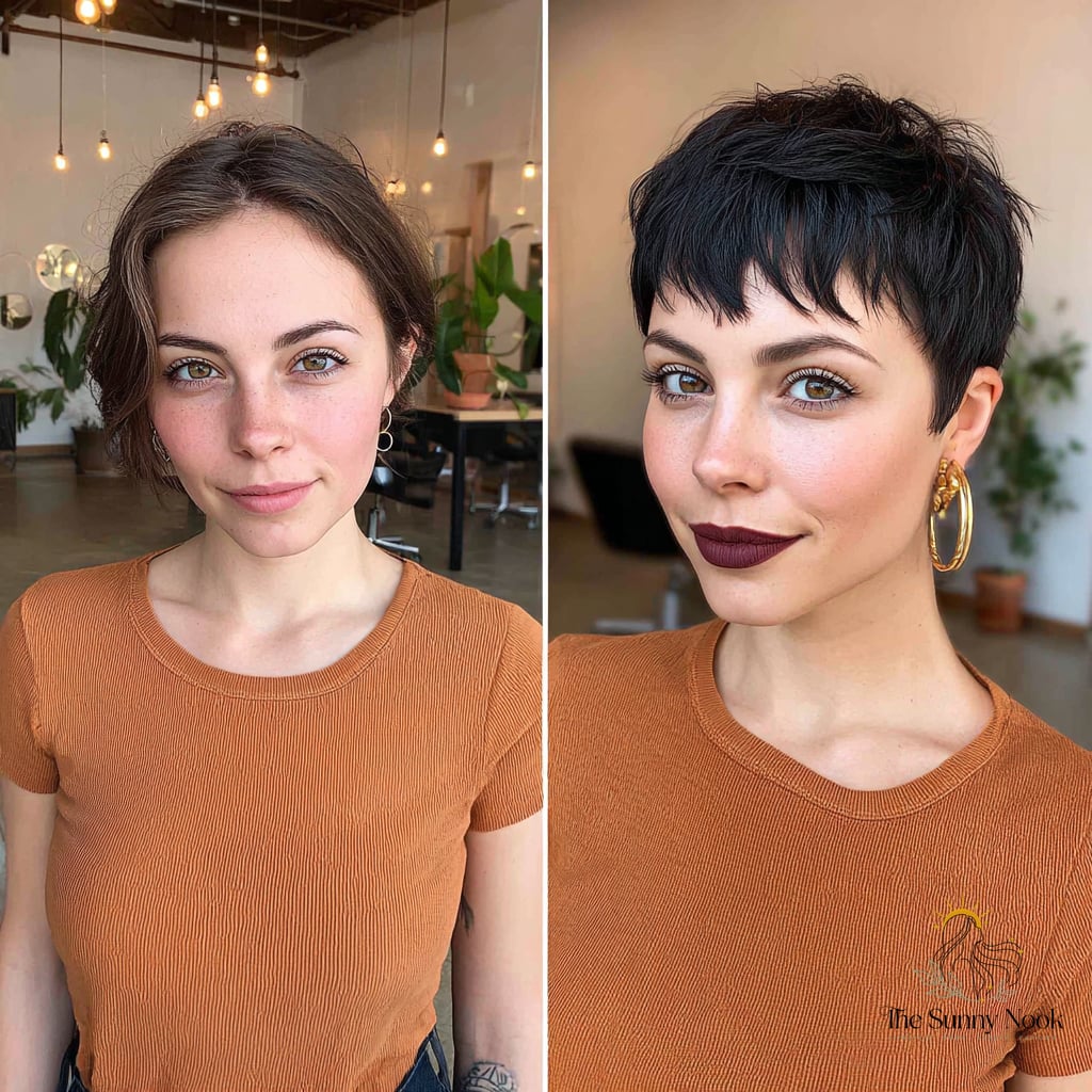 Dark Rooted Pixie with Texture That Moves