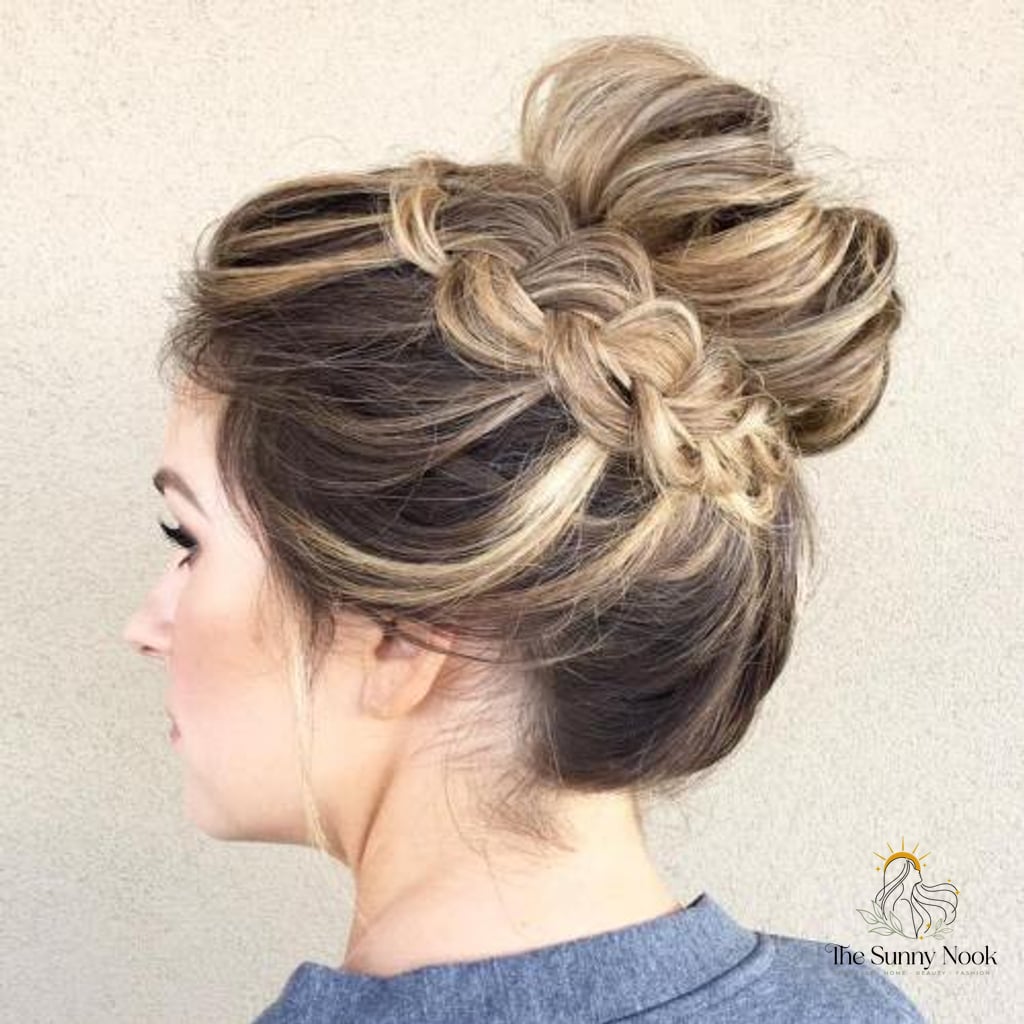 30 Hairstyles For Long Hair Braids That Prove This Trend Is Here to Stay 21 Donut Bun and Braid