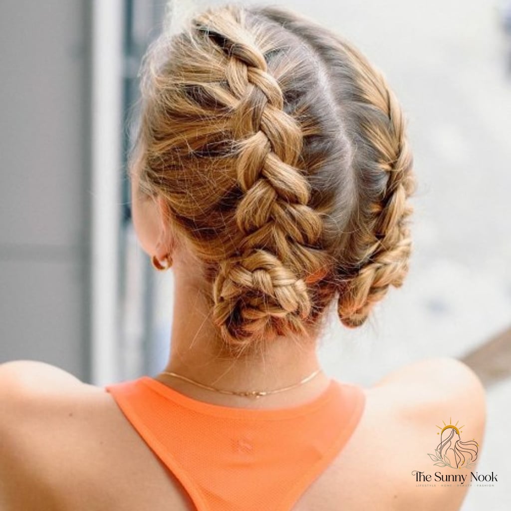 16 Gym Hairstyles For Medium Hair Inspo That's Giving Us Everything 4 Double Dutch Braids