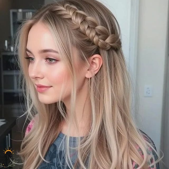 11 Hairstyles For Medium Length Hair Braids That Prove This Trend Is Here to Stay 3 Dutch Braid Crown