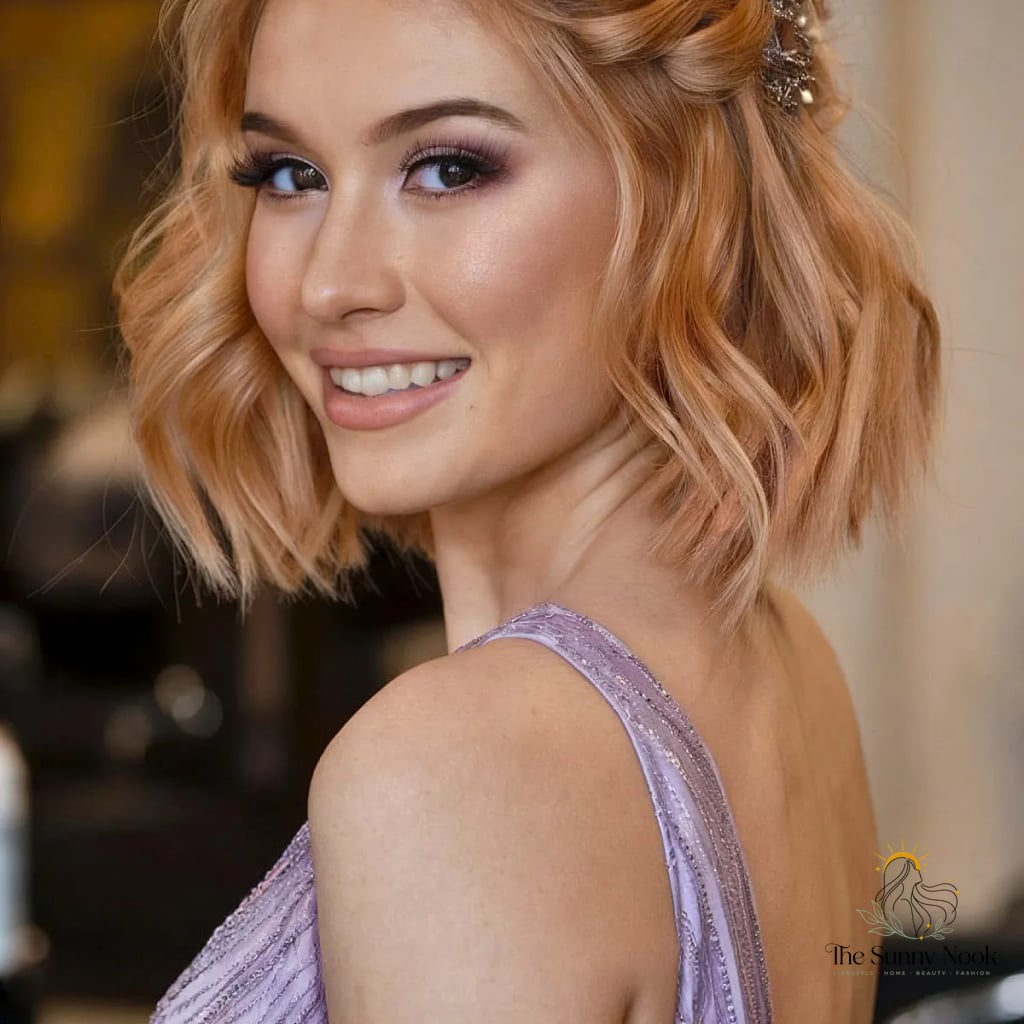 16 Prom Hair Ideas For Short Hair to Save Before They Blow Up 7 Easy Half-Up Twist for Angled Bob