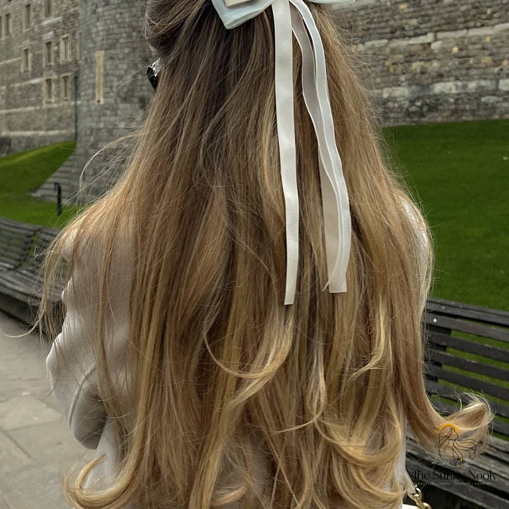 21 Casual Hairstyles For Long Hair That Are Actually Easy to DIY 6 Elegant Long Hair with Ribbon Detail