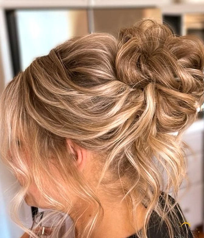 19 Messy Bun Tutorial For Medium Hair That Belong on Your Inspiration Board 12 Elegant Textured Messy Bun with Decorative Accents
