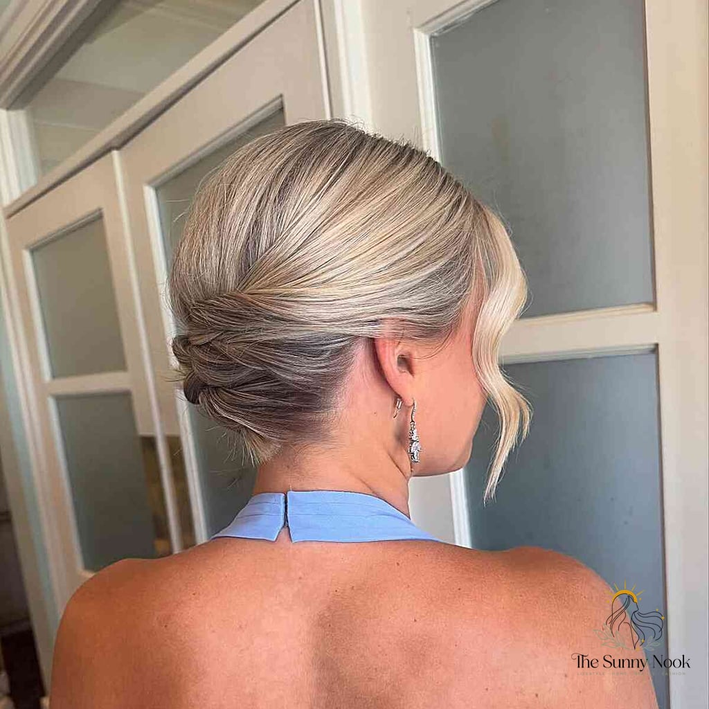 16 Prom Hair Ideas For Short Hair to Save Before They Blow Up 8 Elegant Twisted Updo with Soft Waves
