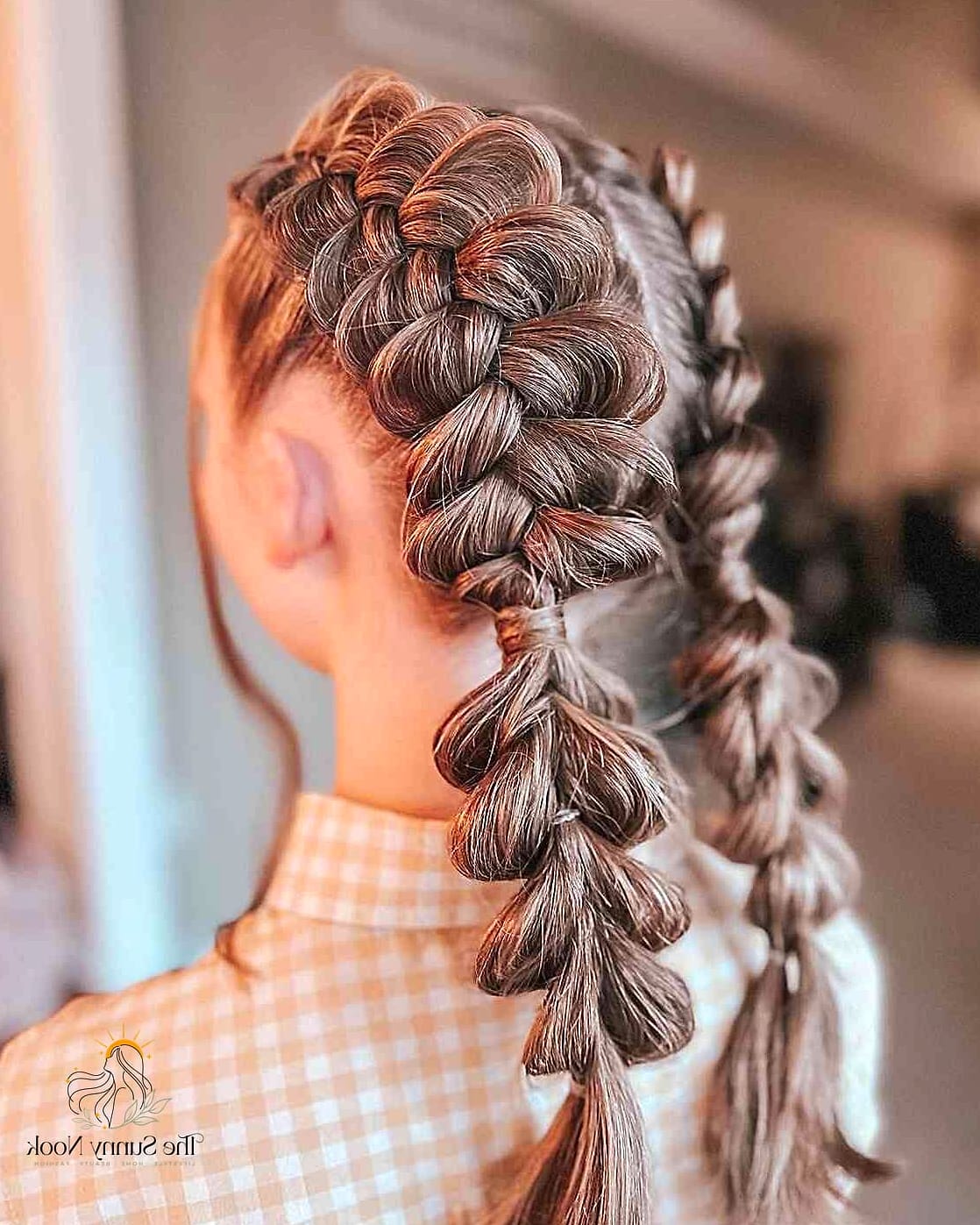 13 Cute Quick Braided Hairstyles Ideas You Need to Try Right Now 8 Feed-In Pigtails with Bow Accents