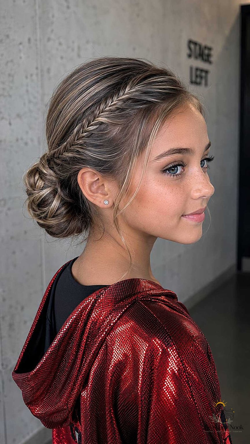 Fishtail Accent into a Textured Low Bun