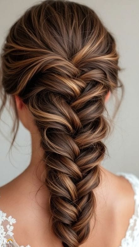 11 Hairstyles For Medium Length Hair Braids That Prove This Trend Is Here to Stay 4 Fishtail Braid with Face-Framing Pieces