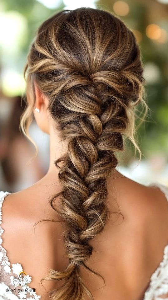 21 Gorgeous Hairstyles For Wavy Curly Hair for Every Hair Type 10 Fishtail Braid on Wavy Hair