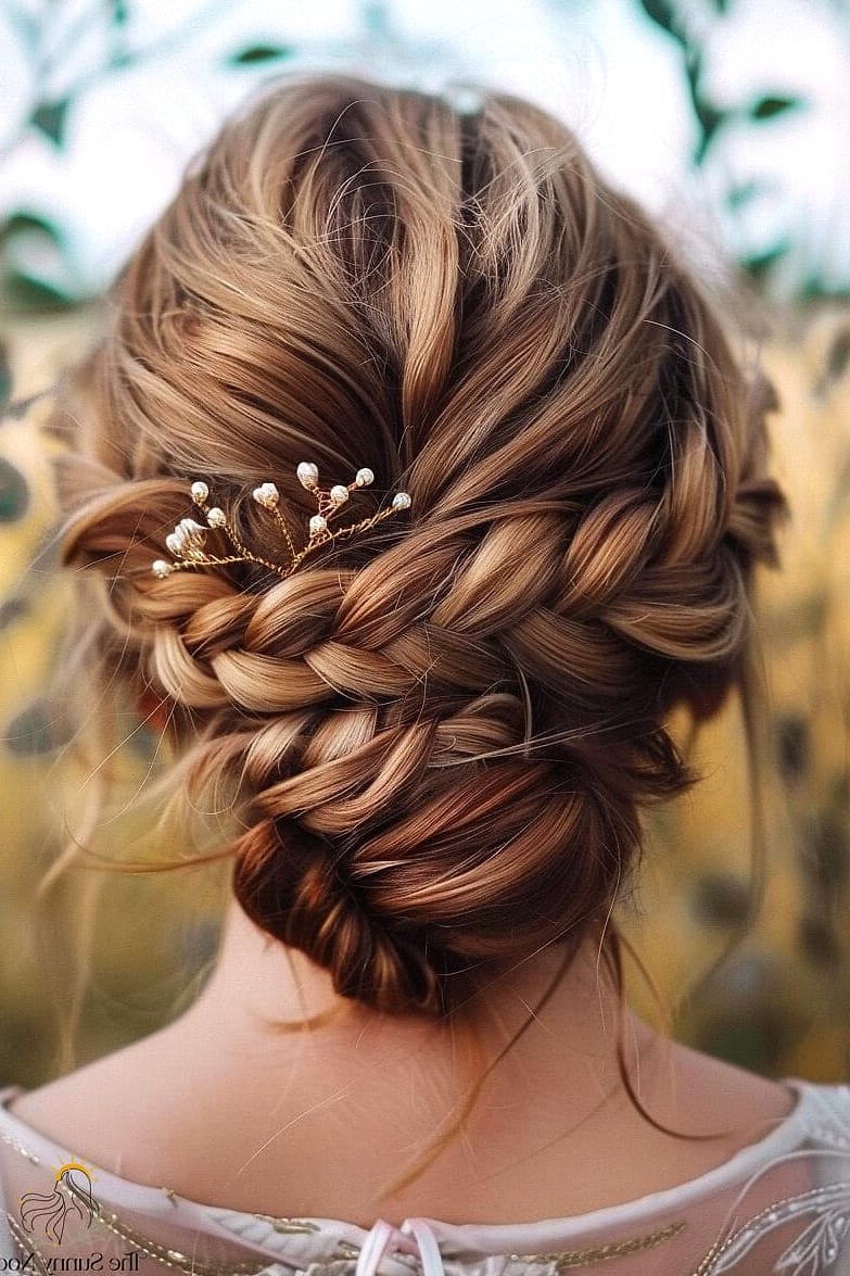 15 Hair Updos For Medium Hair to Transform Your Look Instantly 12 Fishtail Bun