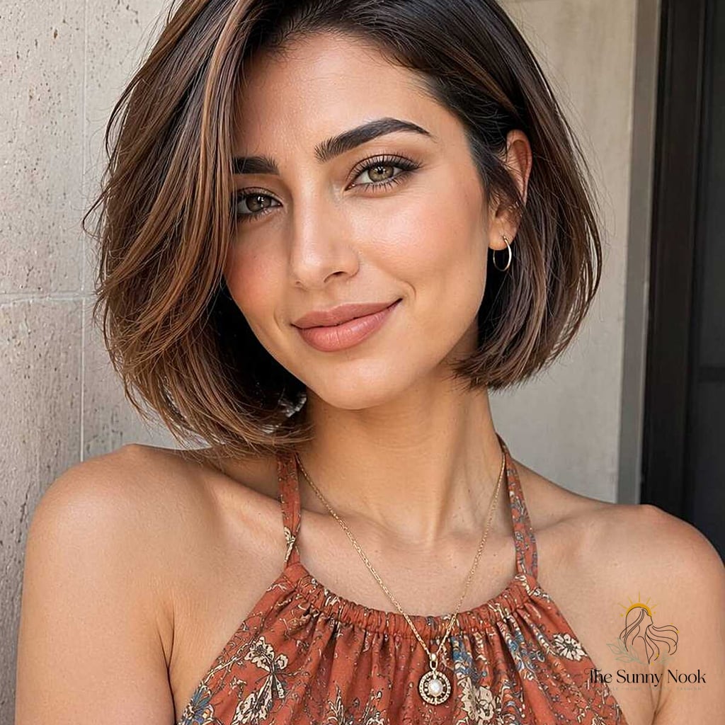 25 Stunning Fancy Hairstyles For Short Hair Worth Bookmarking Today 3 The Flippy Chocolate Bob with Caramel Face-Frame