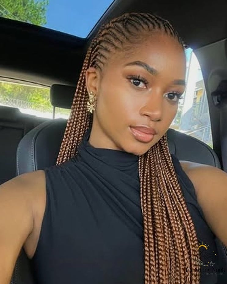22 Cute Cornrow Hairstyles You'll Want to Re-Create Immediately 4 Ghana Braided Blonde Hair with Edges and Beads