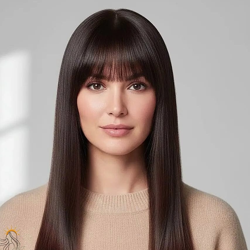 12 Straight Hairstyles For Long Hair to Transform Your Look Instantly 4 Glass Hair with Blunt Ends