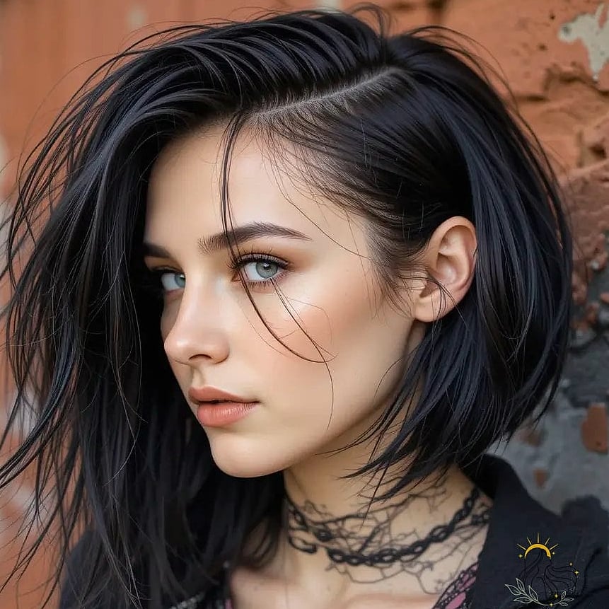 15 Short Alt Hairstyles Everyone Is Pinning Right Now 11 Grunge Layered Bob with Root Smudge