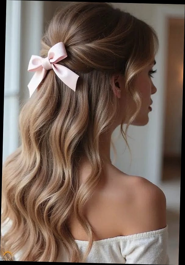 13 Half Up Hairstyles For Medium Hair for the Ultimate Glow Up 9 Half Up with a Bow