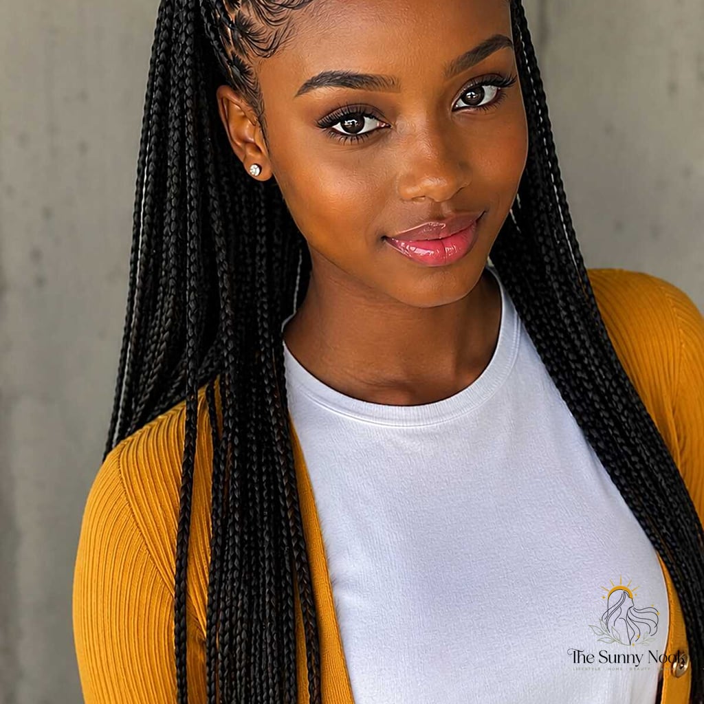13 Short 4C Hairstyles Natural Hair Everyone Is Pinning Right Now 8 Half-Up Box Braids with a Headband