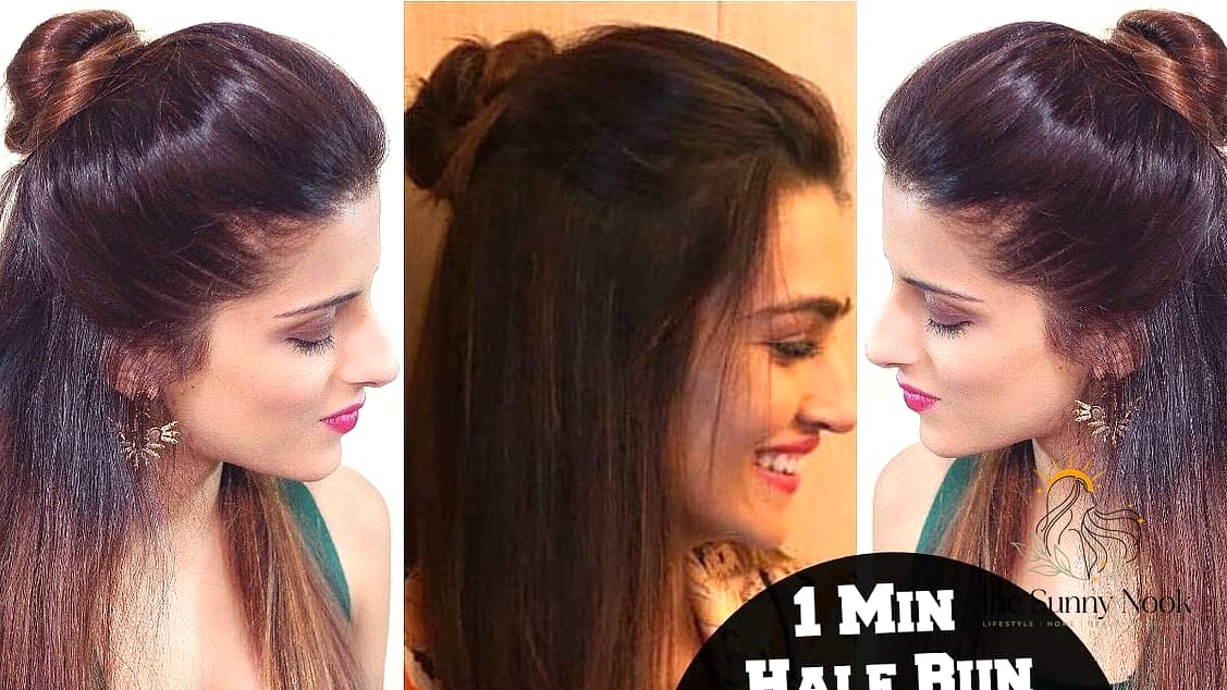 17 Simple Bun Hairstyles That Are Actually Easy to DIY 8 Half-Up Bun
