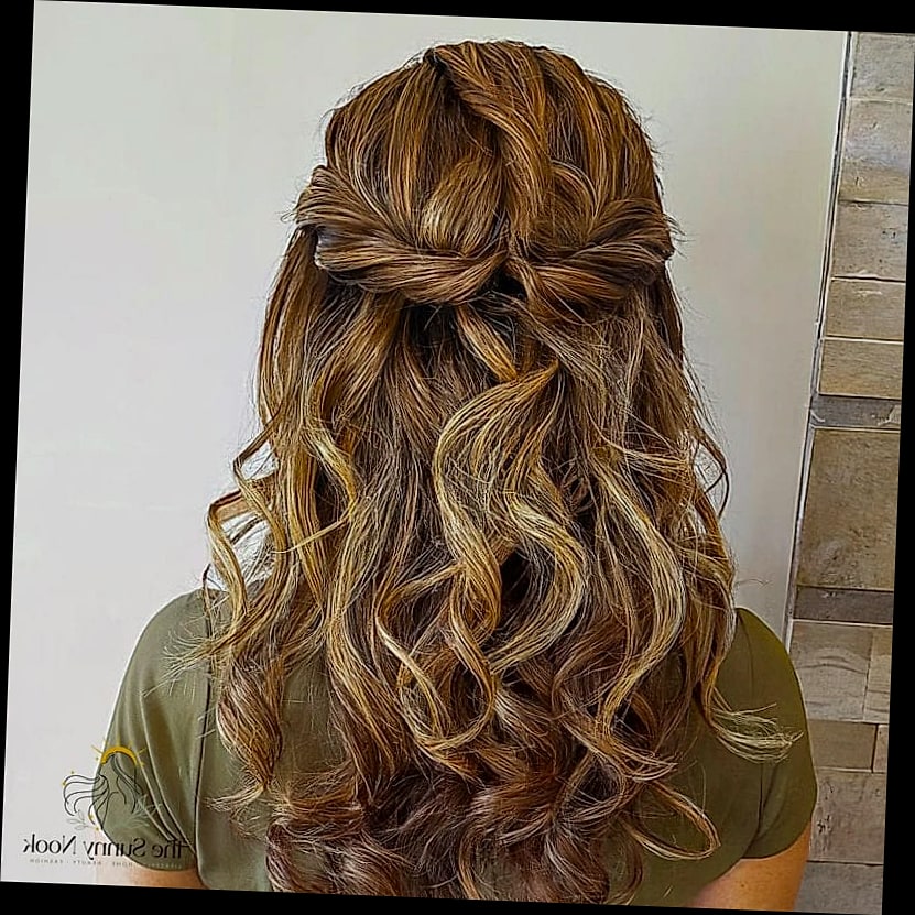 16 Curly Hair Prom Hairstyles That Belong on Your Inspiration Board 11 Half-Up with Curly Twists