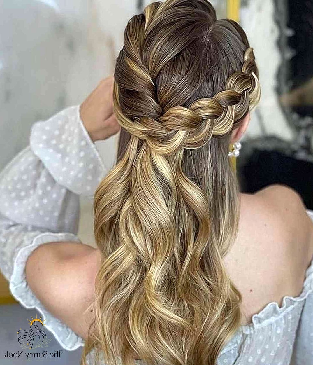 30 Updo Hairstyles For Long Hair Everyone Is Pinning Right Now 24 Half Up Half Down Bun for any Special Occasion