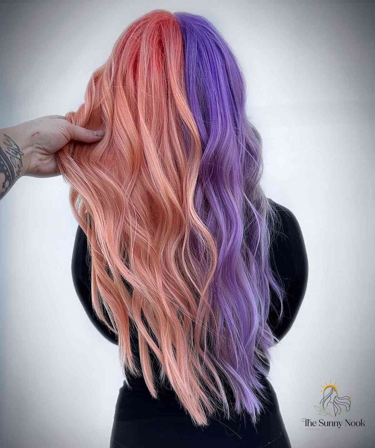23 Color 4 Braids for the Ultimate Glow Up 17 Half Pastel Peach Half Purple