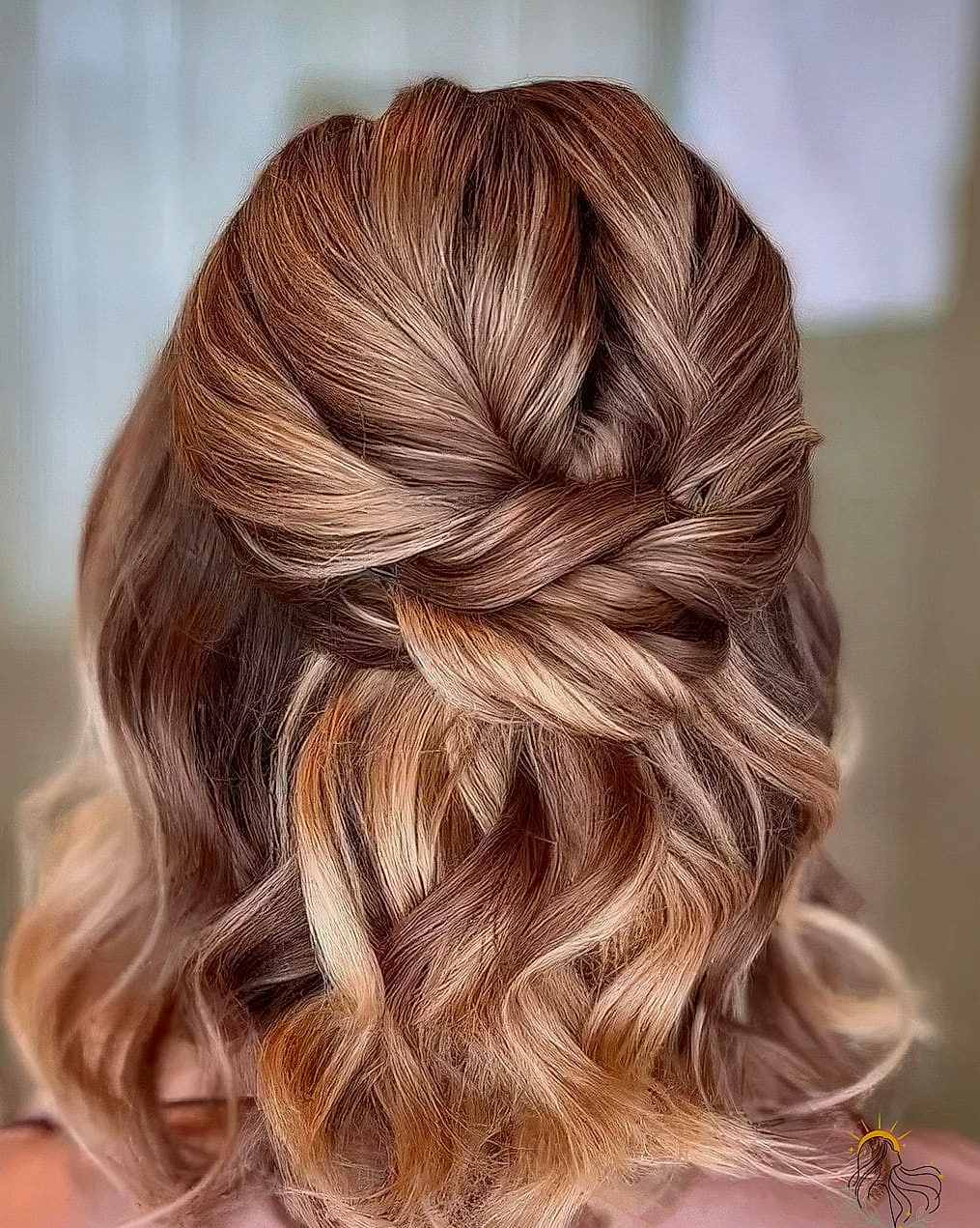 15 Hair Updos For Medium Hair to Transform Your Look Instantly 3 Half-Up Twisted Crown