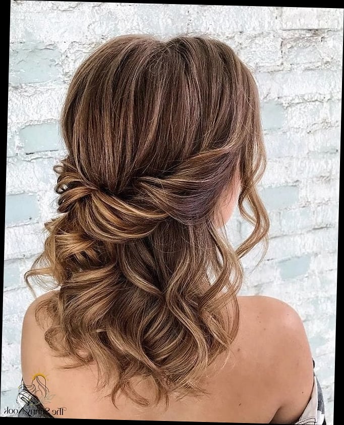 22 Party Hairstyles For Medium Hair for the Ultimate Glow Up 21 Half-Updo with Wavy Tendrils