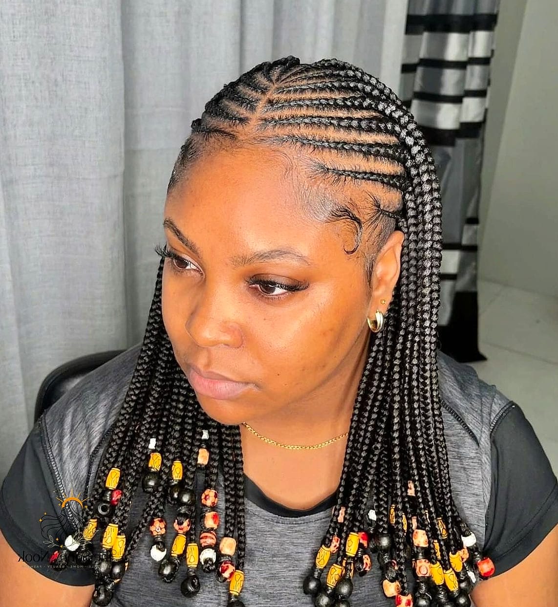 Halo Braid With Curly Fringe