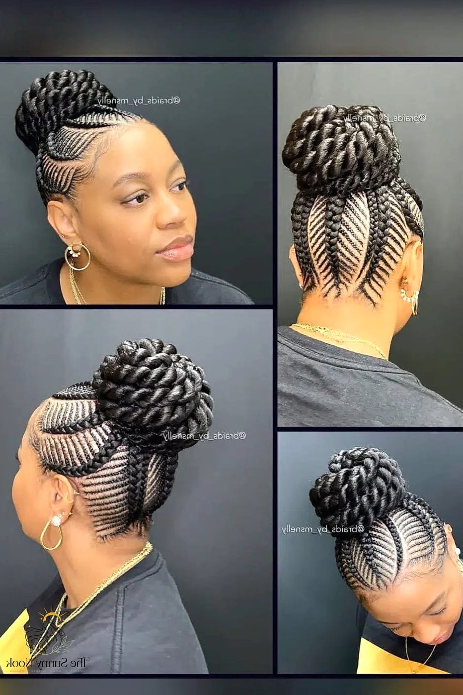 16 Simple Braid Hairstyles That Are Trending on Pinterest This Week 9 High Cornrow Ponytail