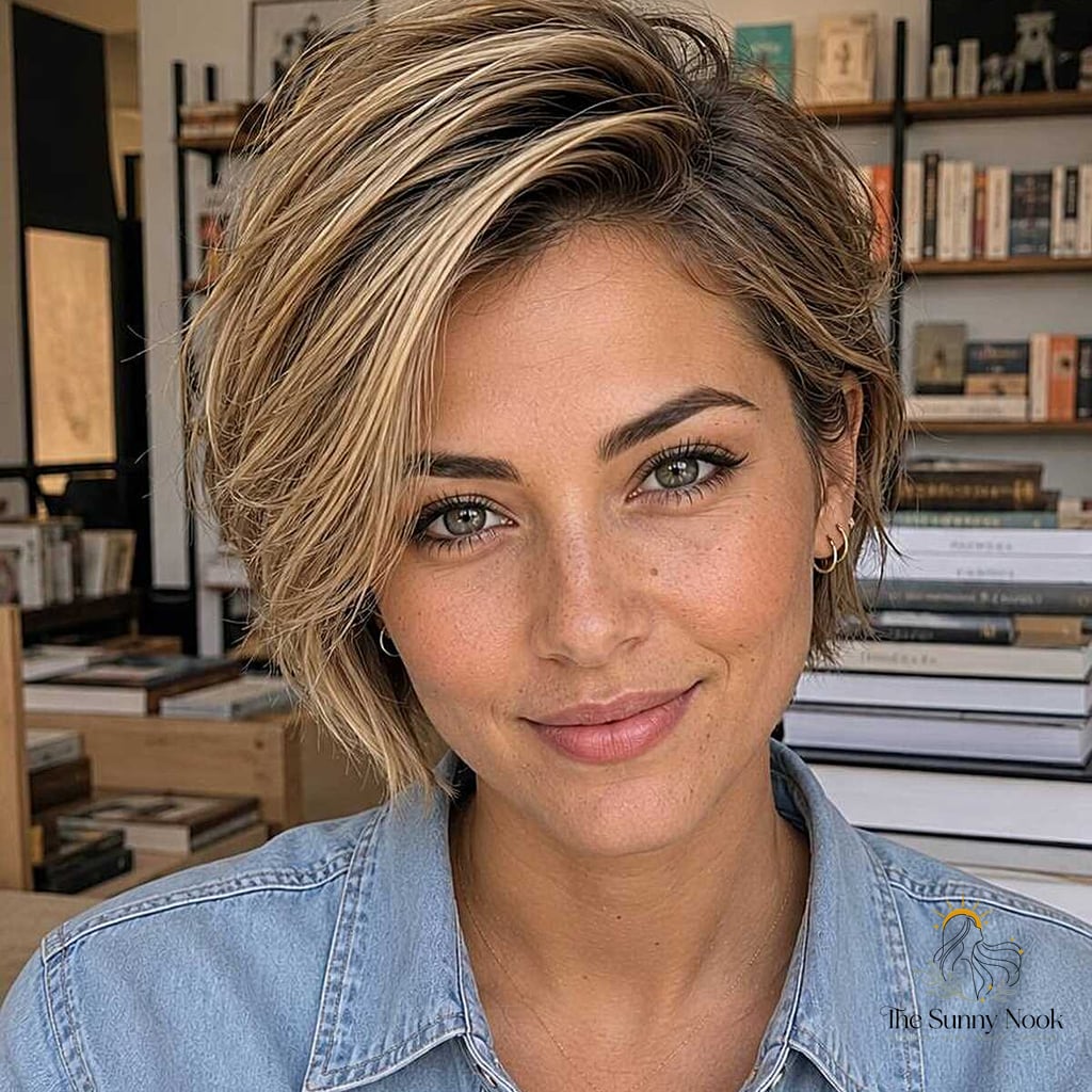 25 Stunning Fancy Hairstyles For Short Hair Worth Bookmarking Today 21 The Highlighted Crop with Sweeping Layers
