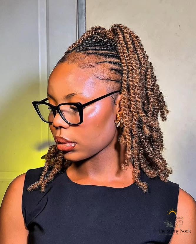 13 Small Braids Hairstyles We're Obsessed With Right Now 4 High Twisted Ponytail with All That Curl Definition