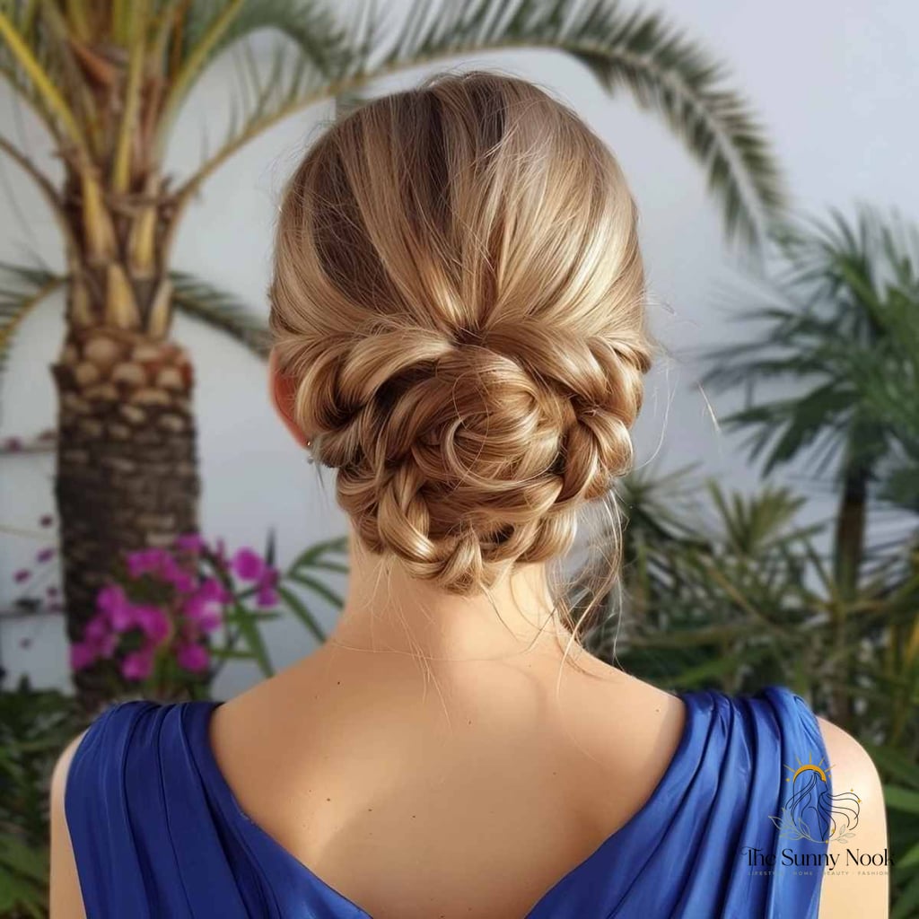 30 Updo Hairstyles For Long Hair Everyone Is Pinning Right Now 19 Infinity Knot Bun