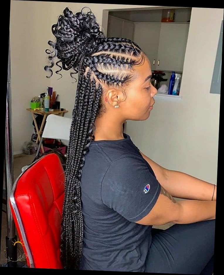 30 Half Up Half Down Hairstyles Short Hair to Show Your Stylist ASAP 7 Large Braided Asymmetrical Lob
