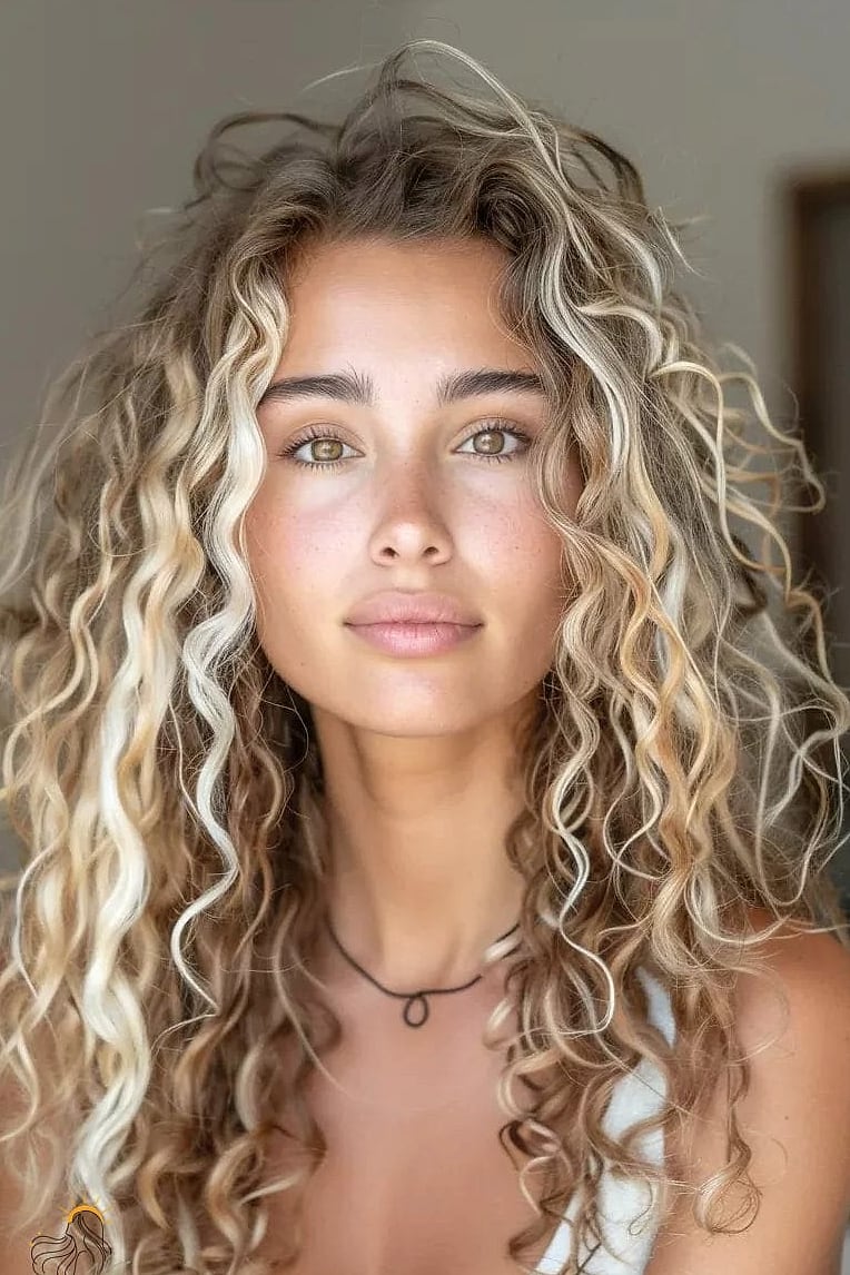 25 Hairstyles Short Curly Hair That Belong on Your Inspiration Board 14 Light Blonde Frizzy Curls with Dark Roots