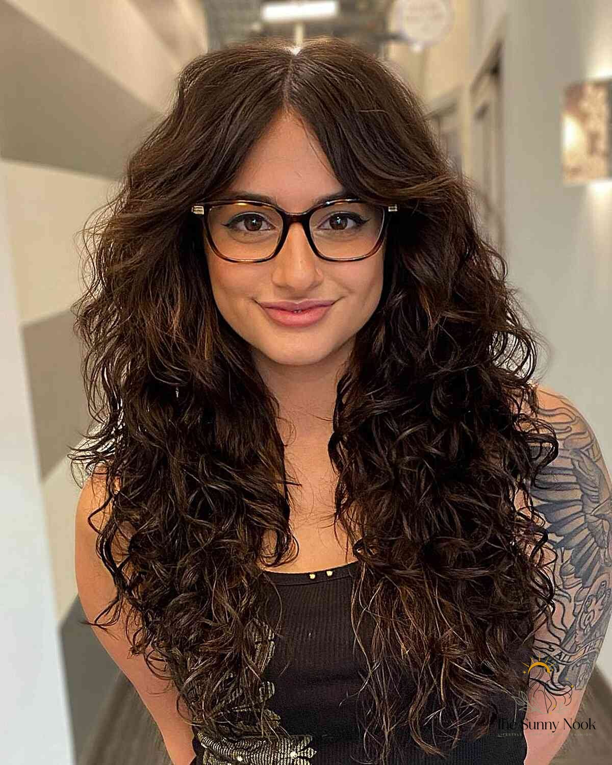 21 Cute Curly Hairstyles Updo to Transform Your Look Instantly 16 Long Curled Hair with Long Curtain Bangs