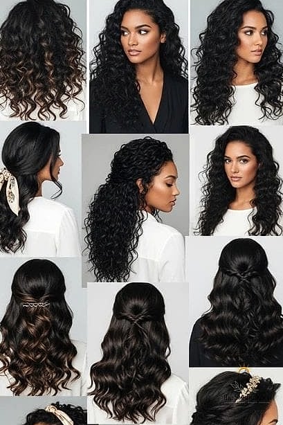 Long and Curly Black Tresses
