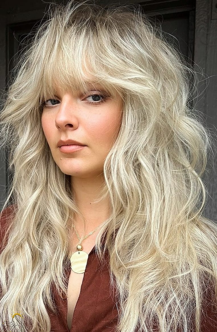 Long Layered Shag with Curtain Bangs