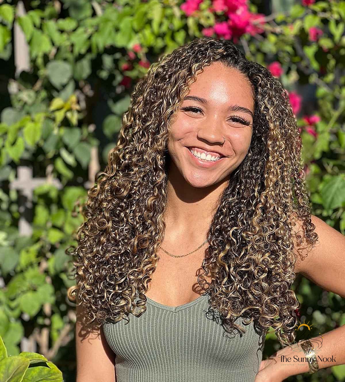 Long Layered Haircut for Highlighted Curls