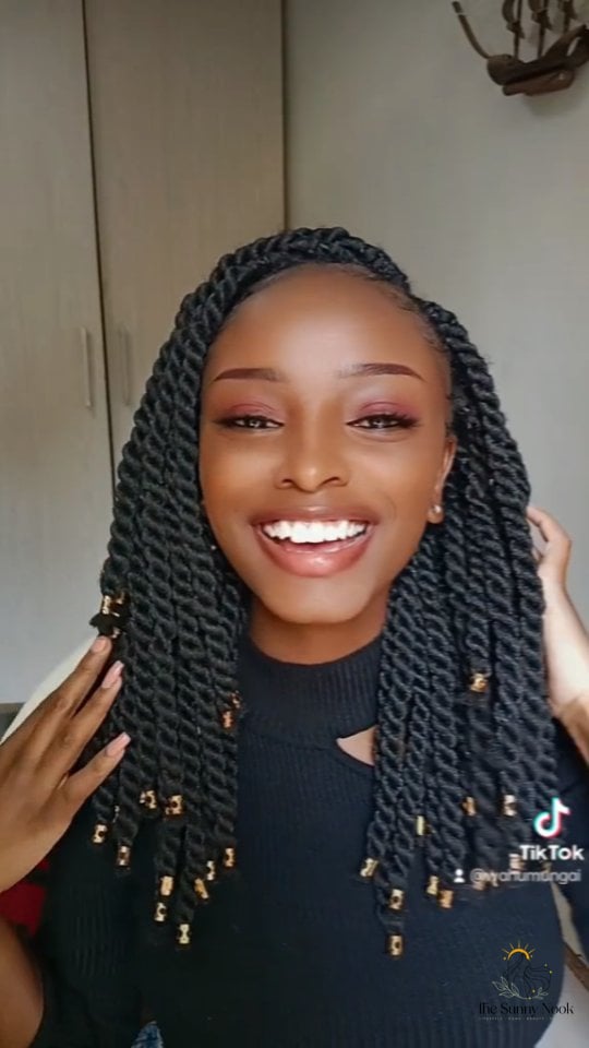 13 Small Braids Hairstyles We're Obsessed With Right Now 12 Long Twisted Locks Dressed Up with Beads