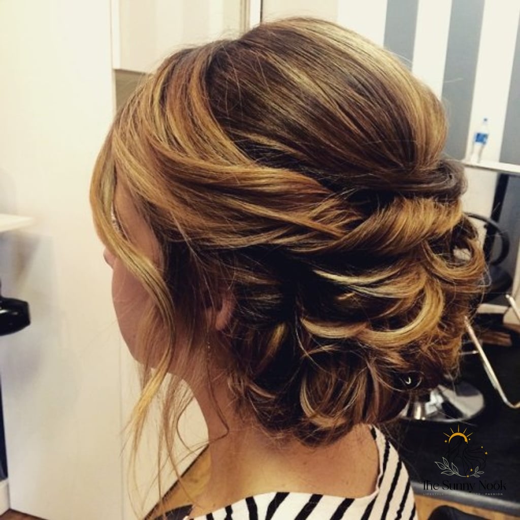 Loopy Updo with Bangs