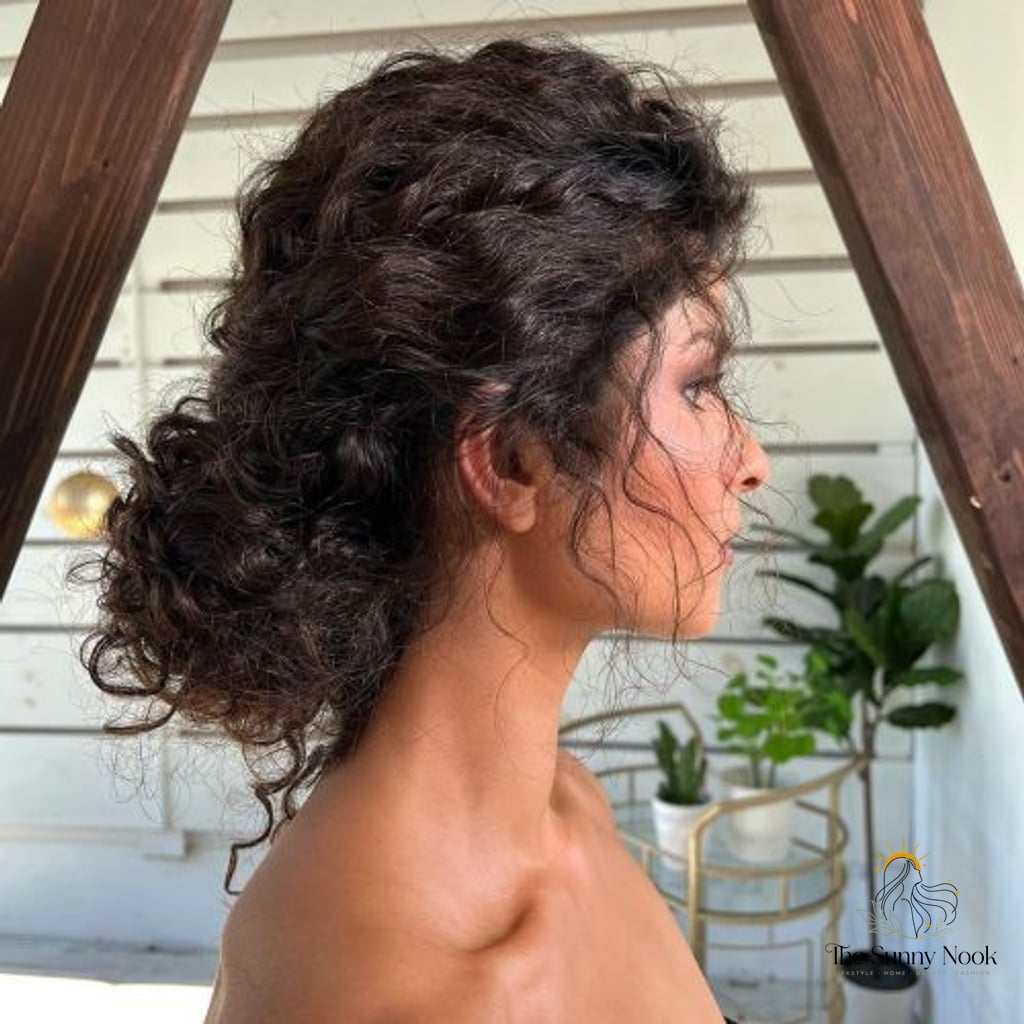 18 Gorgeous Curly Hair Inspo Hairstyles for Every Hair Type 7 Loose Bun for Thick Curls
