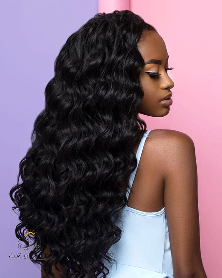 Loose Curls with Deep Side Parting