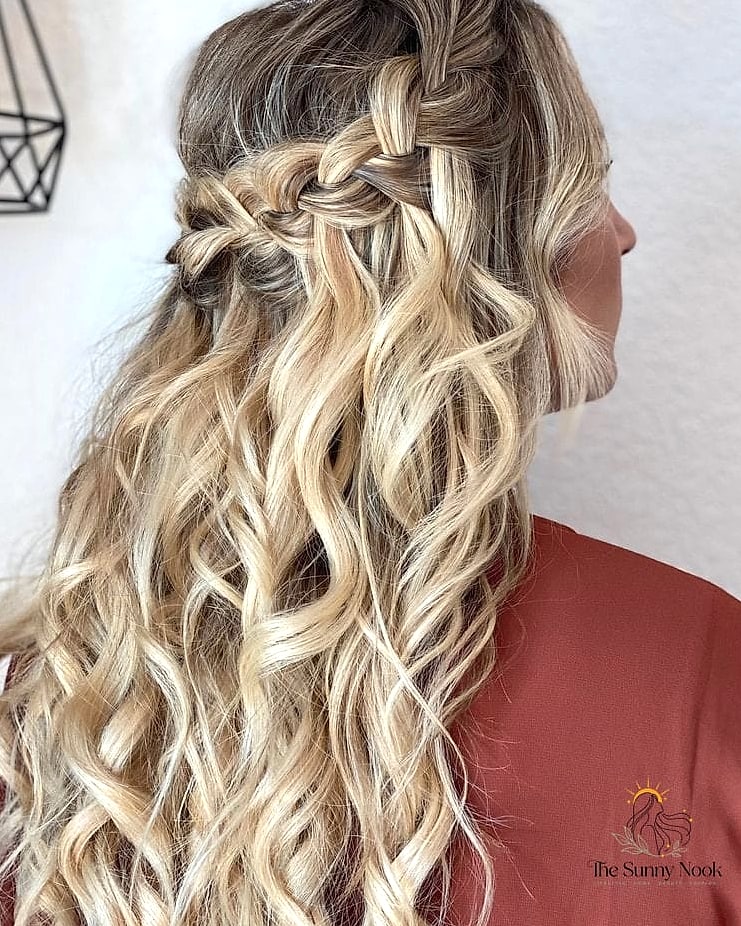 11 Gorgeous Loose Braid Hairstyles for Every Hair Type 5 Loose Waterfall Braid