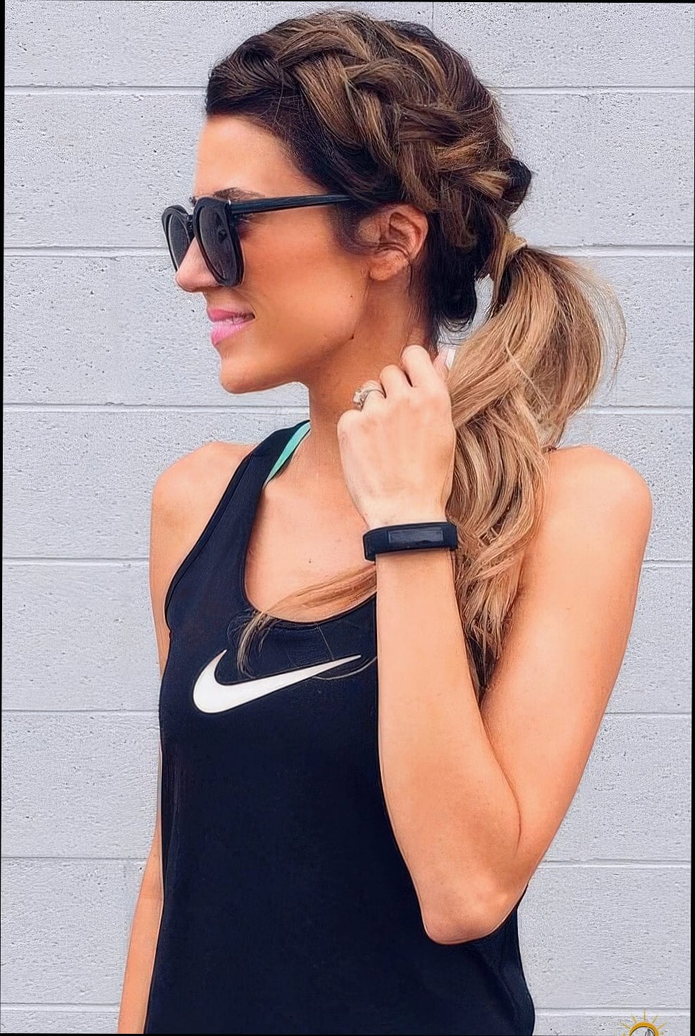 16 Gym Hairstyles For Medium Hair Inspo That's Giving Us Everything 10 Low Ponytail with a Wrap