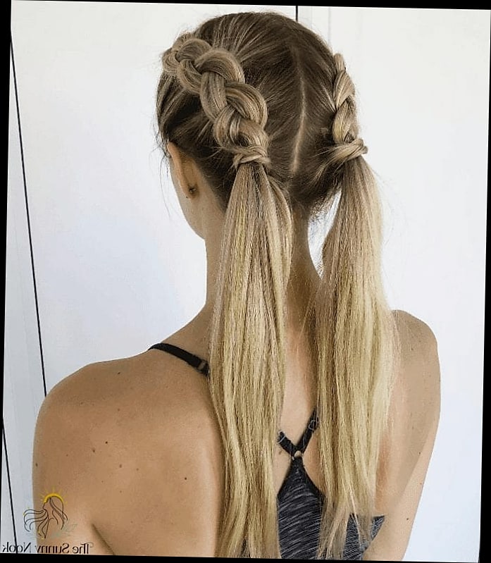 Low Slick Ponytail with Middle Part