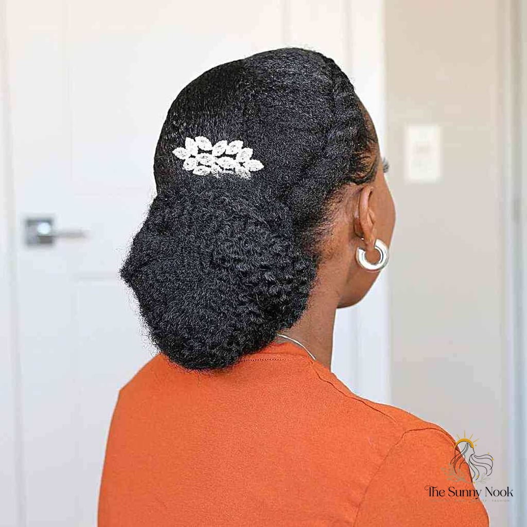 Low Twisted Updo for Natural Hair
