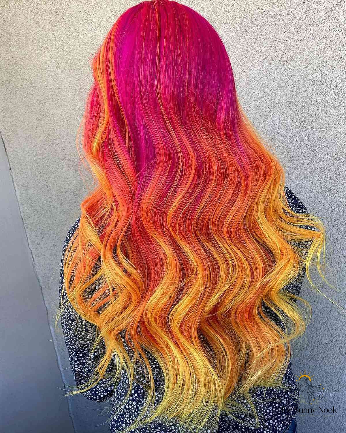 23 Color 4 Braids for the Ultimate Glow Up 24 Magenta Roots to Orange-Yellowish Tips