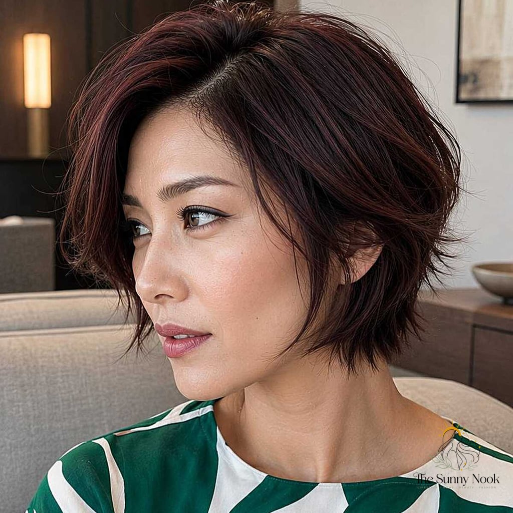 25 Stunning Fancy Hairstyles For Short Hair Worth Bookmarking Today 9 The Mahogany Layered Bob in Profile